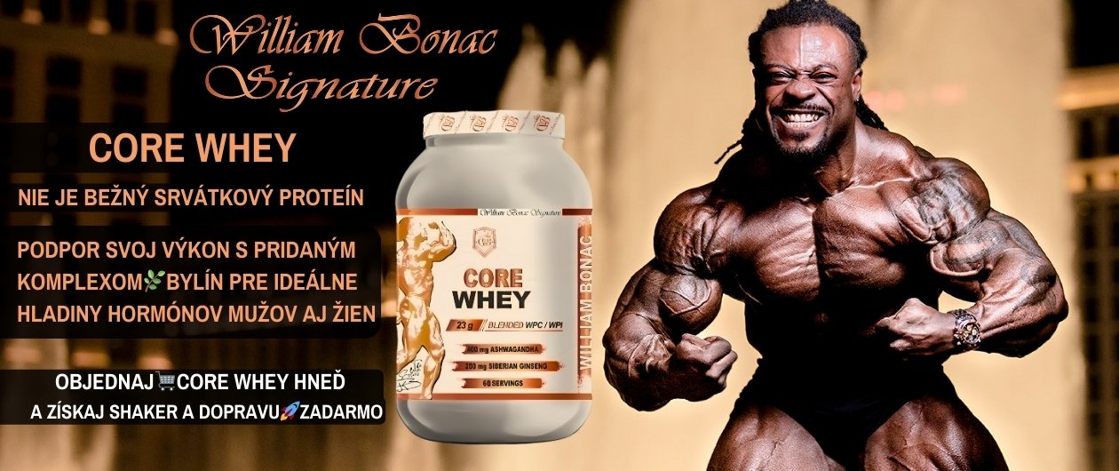 srvátkový proteín William Bonac Signature Core Whey 1,8kg + shaker + doprava zadarmo